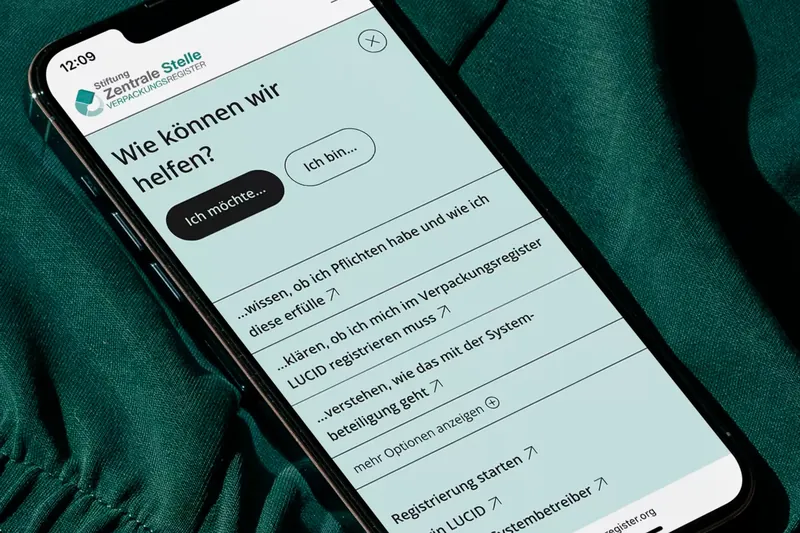 UX Design für Zentrale Stelle Verpackungsregister