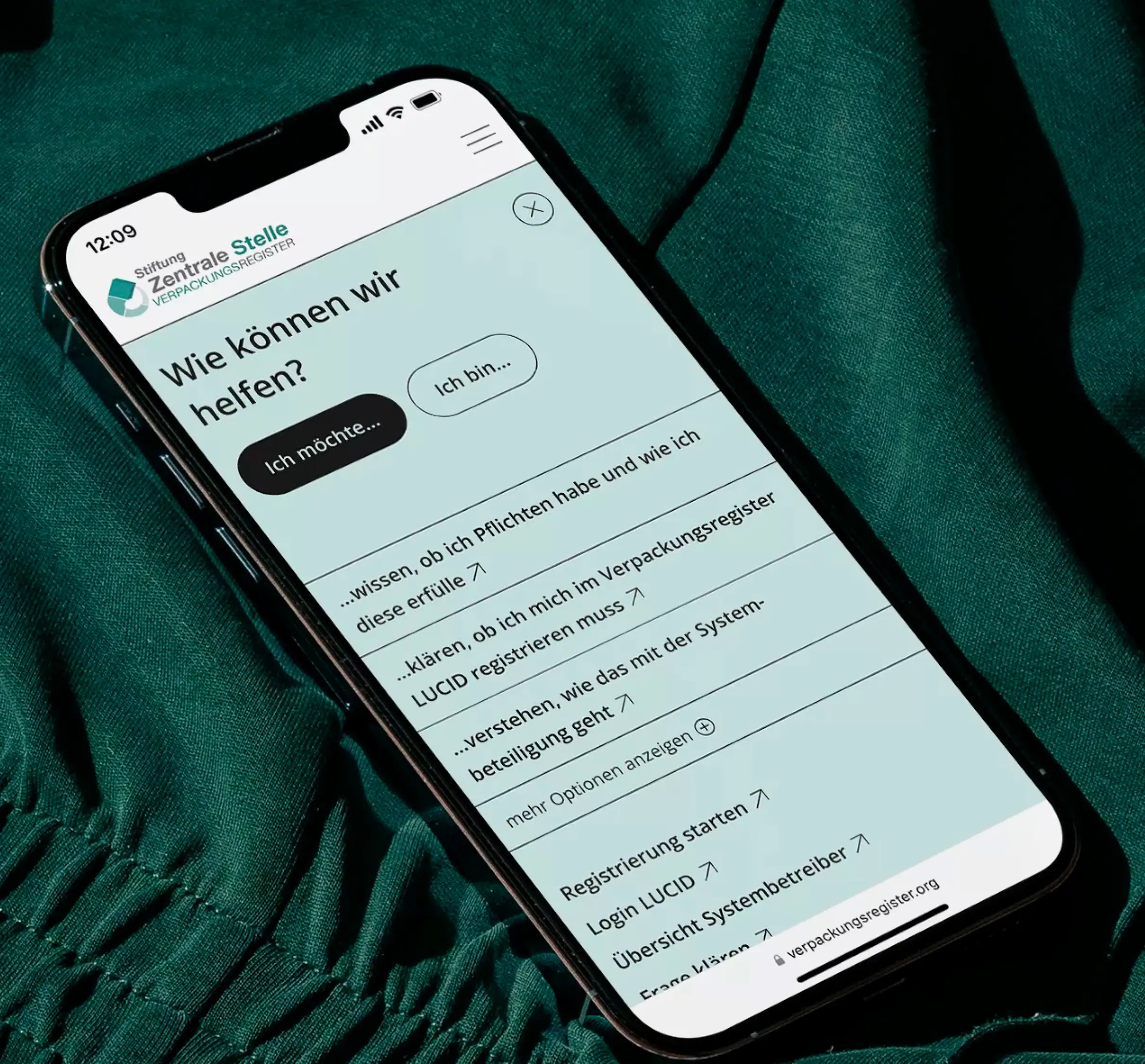 UX design for Zentrale Stelle Verpackungsregister